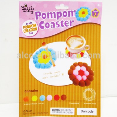 Creative pompom coaster children craft kits for kids