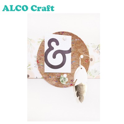 DIY Decoration Natural color cork leather fabric sheets for scrapbooking embellishments