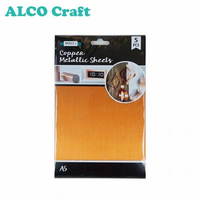 A5 adhesive backed copper brushed metallic card sheets for card making