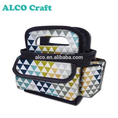 Molly's polyester triangles pattern mini craft tote for scrapbook storage